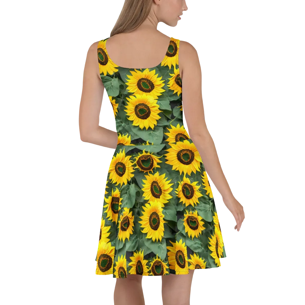 Sunlit Harvest on Skater Dress — Back