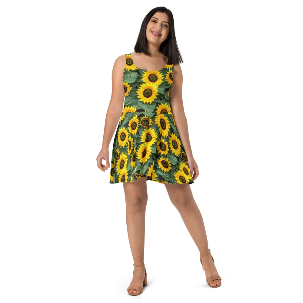 Sunlit Harvest on Skater Dress — Front