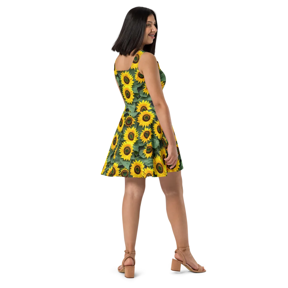 Sunlit Harvest on Skater Dress — Right
