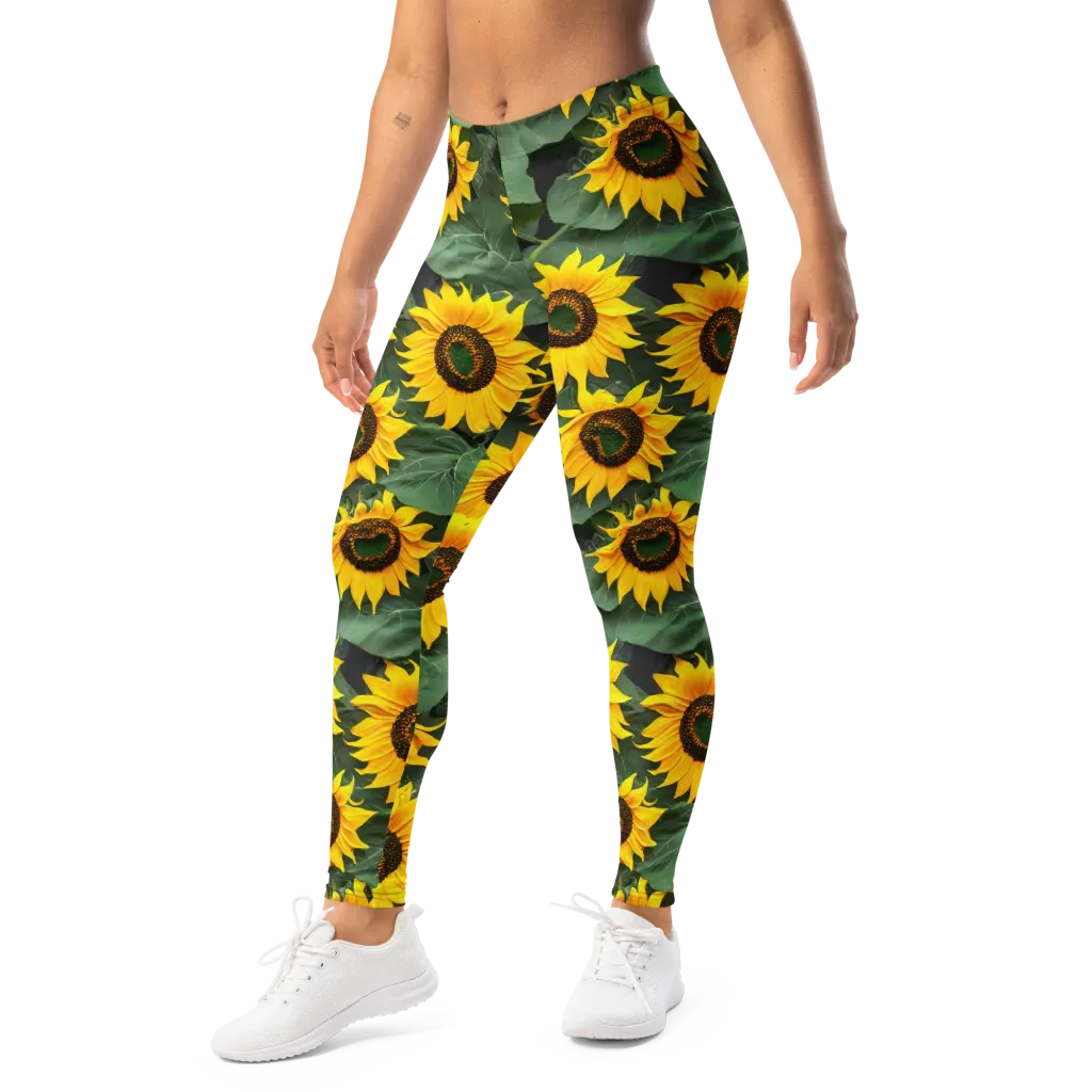 Sunlit Harvest on Leggings — Left Front
