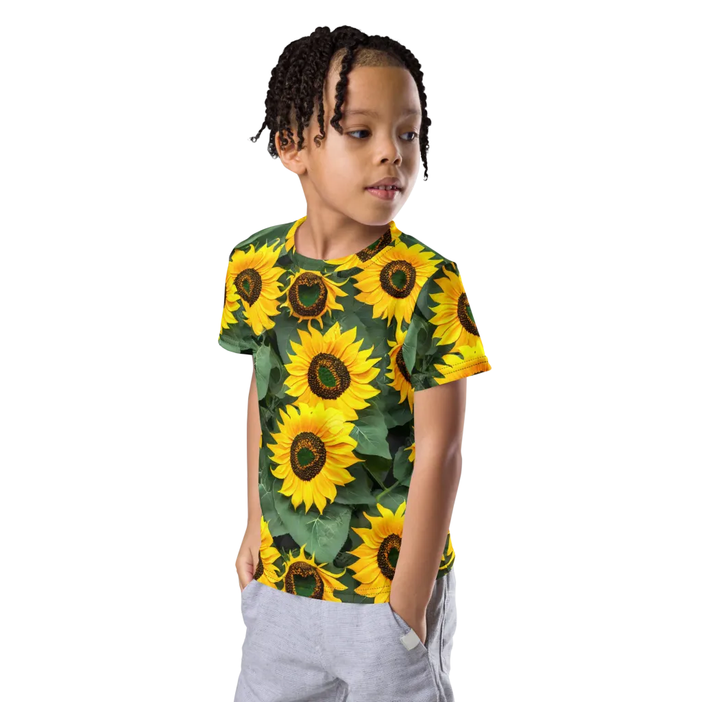 Sunlit Harvest on Kids Crew Neck T-Shirt — Left Front