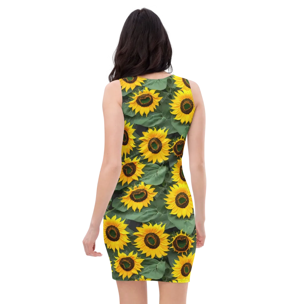 Sunlit Harvest on Bodycon Dress — Back