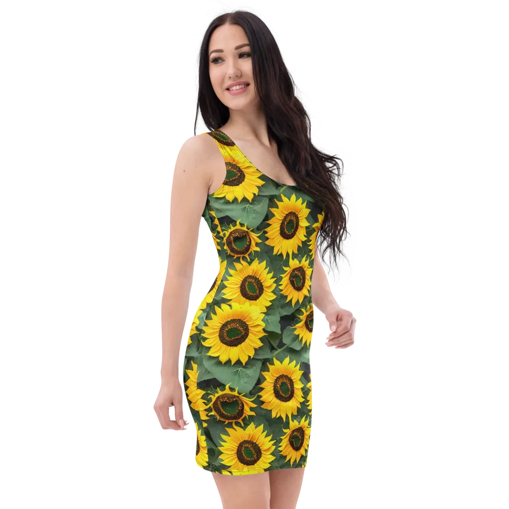 Sunlit Harvest on Bodycon Dress — Right Front