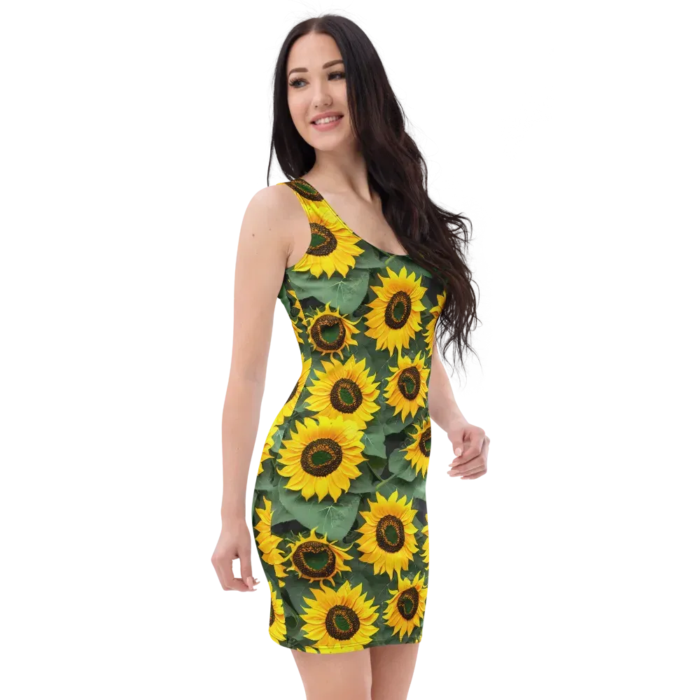 Sunlit Harvest on Bodycon Dress — Right Front