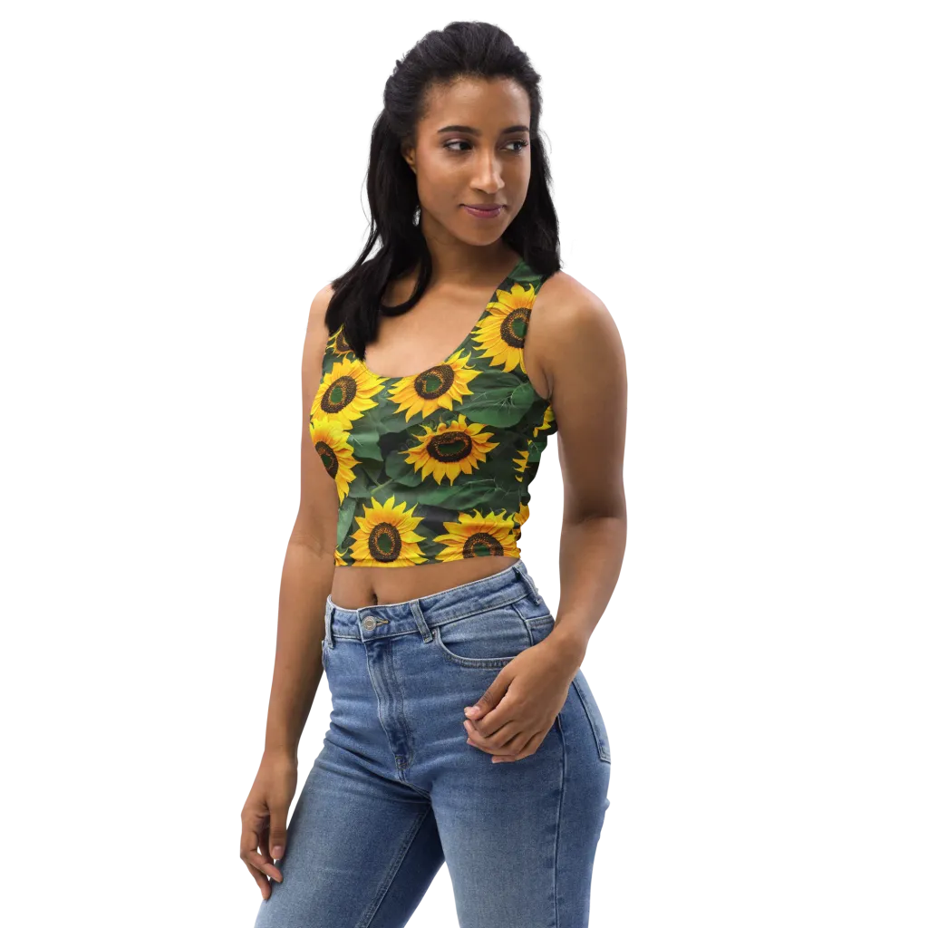 Sunlit Harvest on Crop Top — Left Front