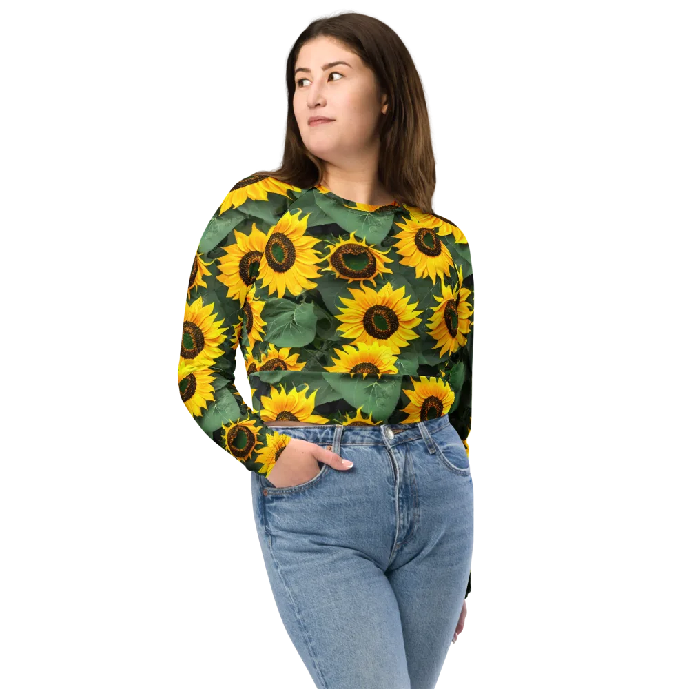 Sunlit Harvest on Long Sleeve Crop Top — Front