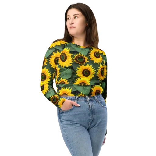 Sunlit Harvest on a Long Sleeve Crop Top