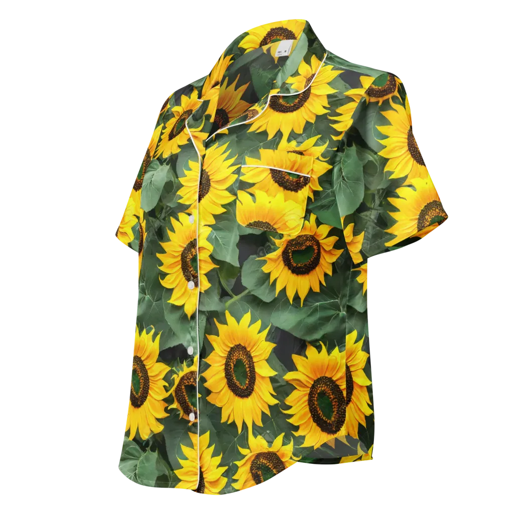 Sunlit Harvest on Women's Short Sleeve Pajama Top — Left Front