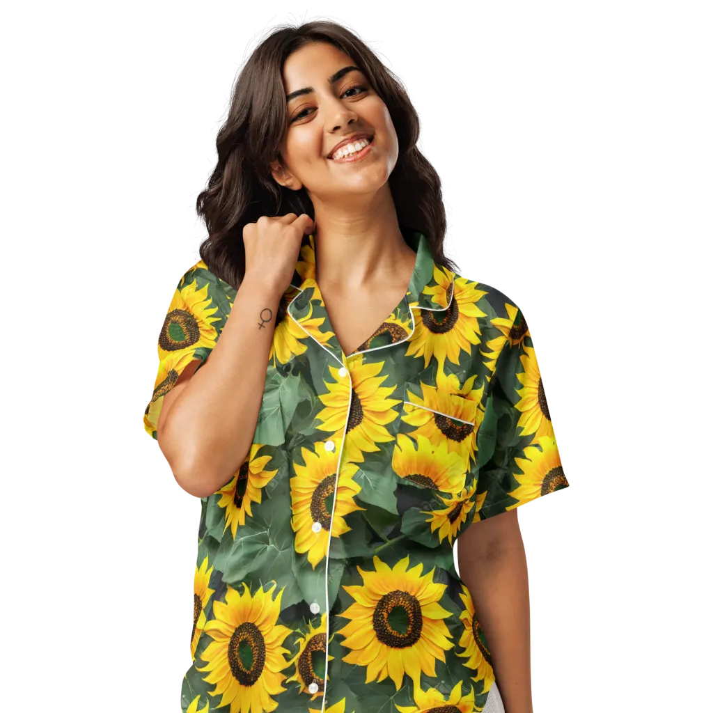 Sunlit Harvest on Women's Short Sleeve Pajama Top — Front