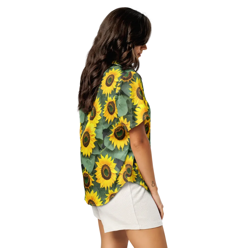 Sunlit Harvest on Women's Short Sleeve Pajama Top — Right Back