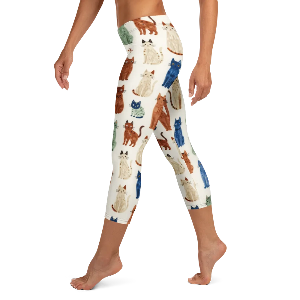 Whisker Garden on Capri Leggings — Left