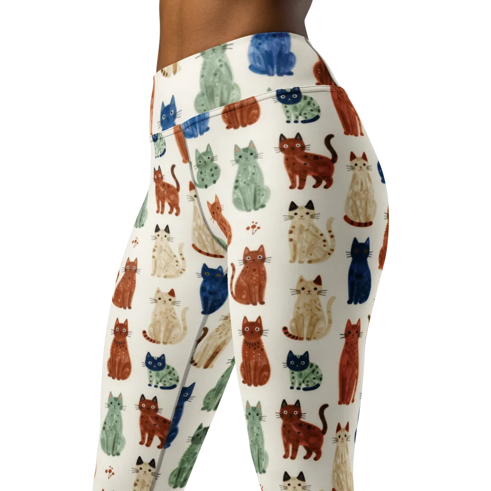 Whisker Garden on Yoga Leggings — Left Front