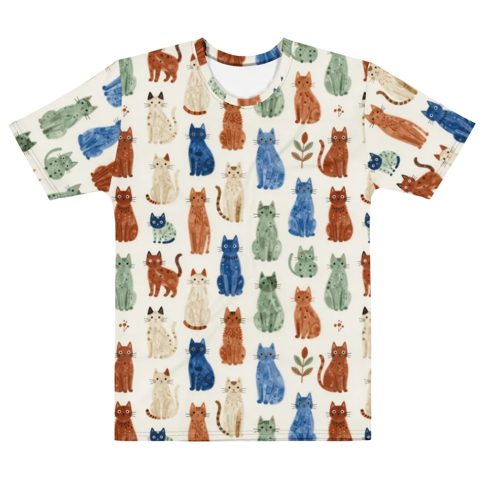 Whisker Garden on Men's Cotton Crew Neck T-Shirt — Front