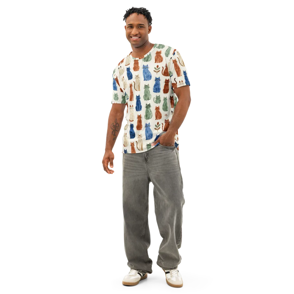 Whisker Garden on Men's Cotton Crew Neck T-Shirt — Front