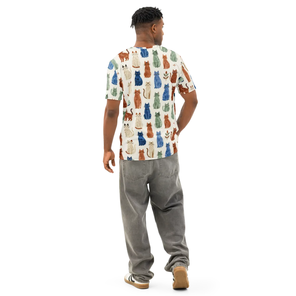 Whisker Garden on Men's Cotton Crew Neck T-Shirt — Back