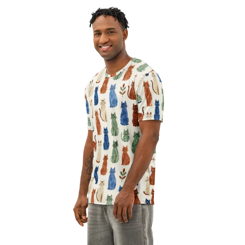 Whisker Garden on Men's Cotton Crew Neck T-Shirt — Left Front