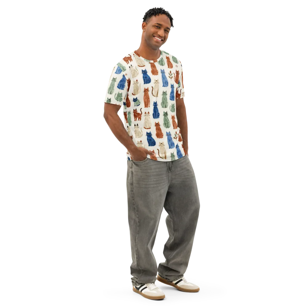 Whisker Garden on Men's Cotton Crew Neck T-Shirt — Right Front