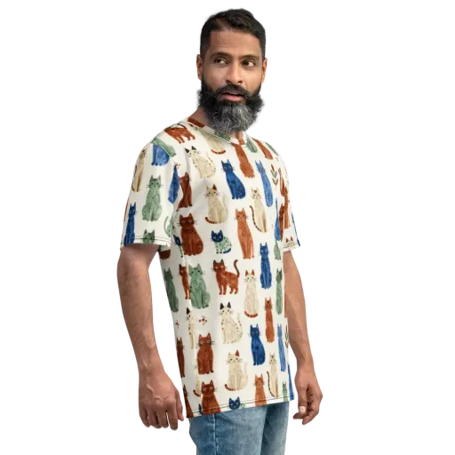 Whisker Garden on a Men's Crew Neck T-Shirt