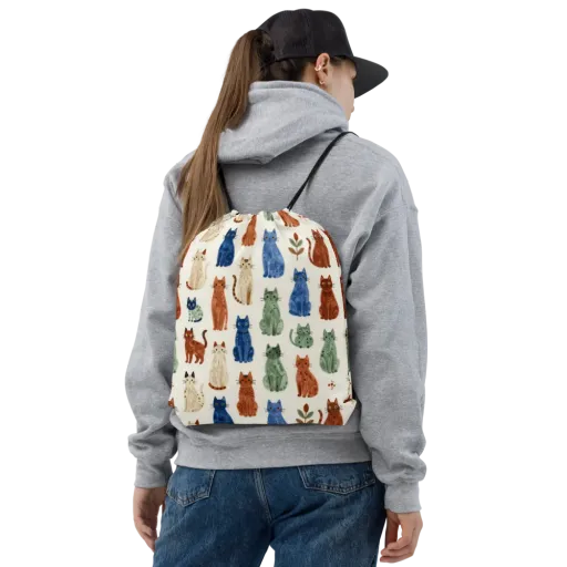 Whisker Garden on a Drawstring Bag