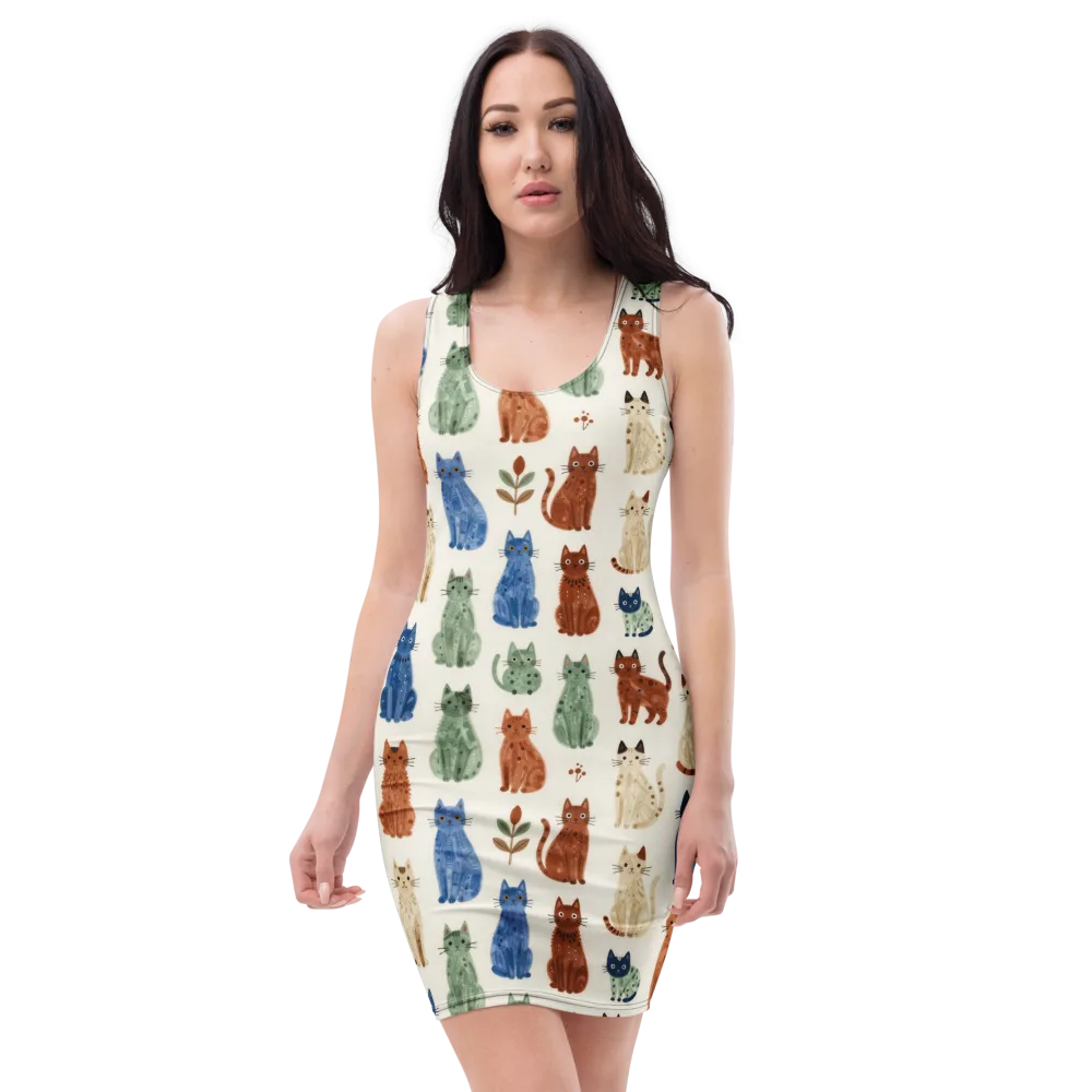 Whisker Garden on Bodycon Dress — Front
