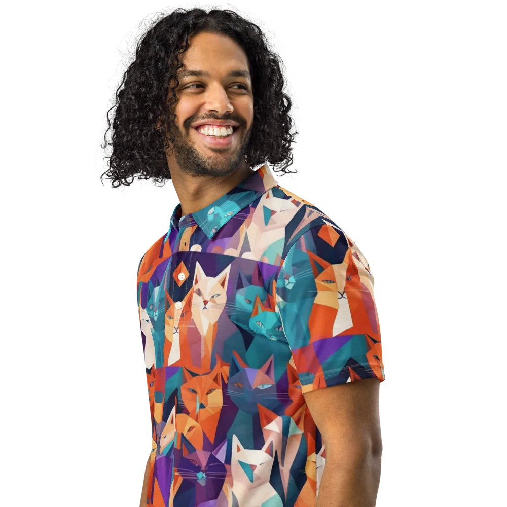 Prismatic Prowl on Men's Slim Fit Polo Shirt — Left Front