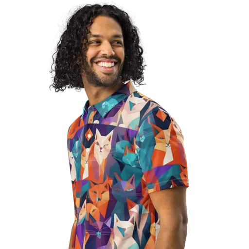 Prismatic Prowl on a Men's Slim Fit Polo Shirt