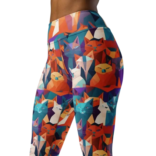 Prismatic Prowl on a Yoga Leggings