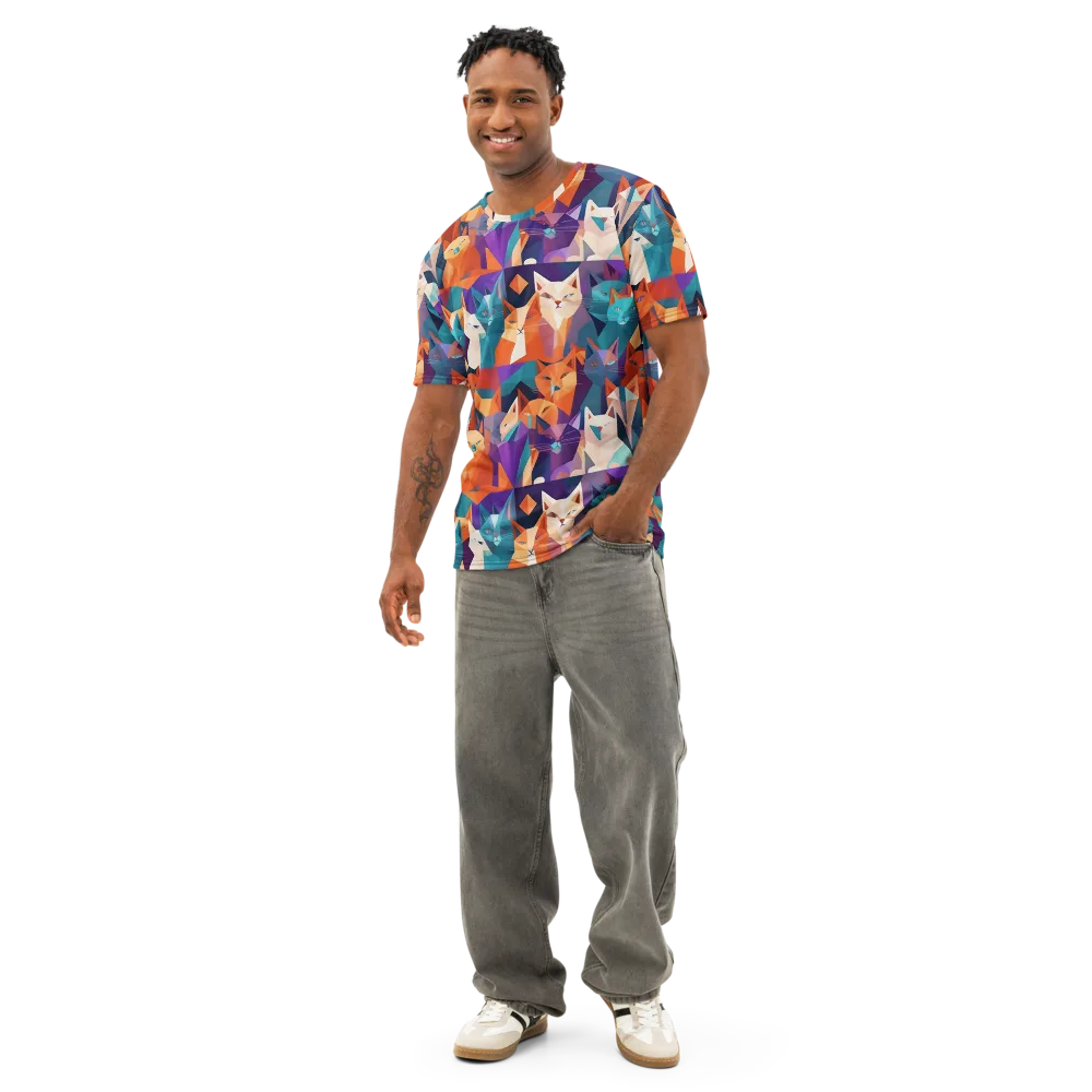 Prismatic Prowl on Men's Cotton Crew Neck T-Shirt — Front