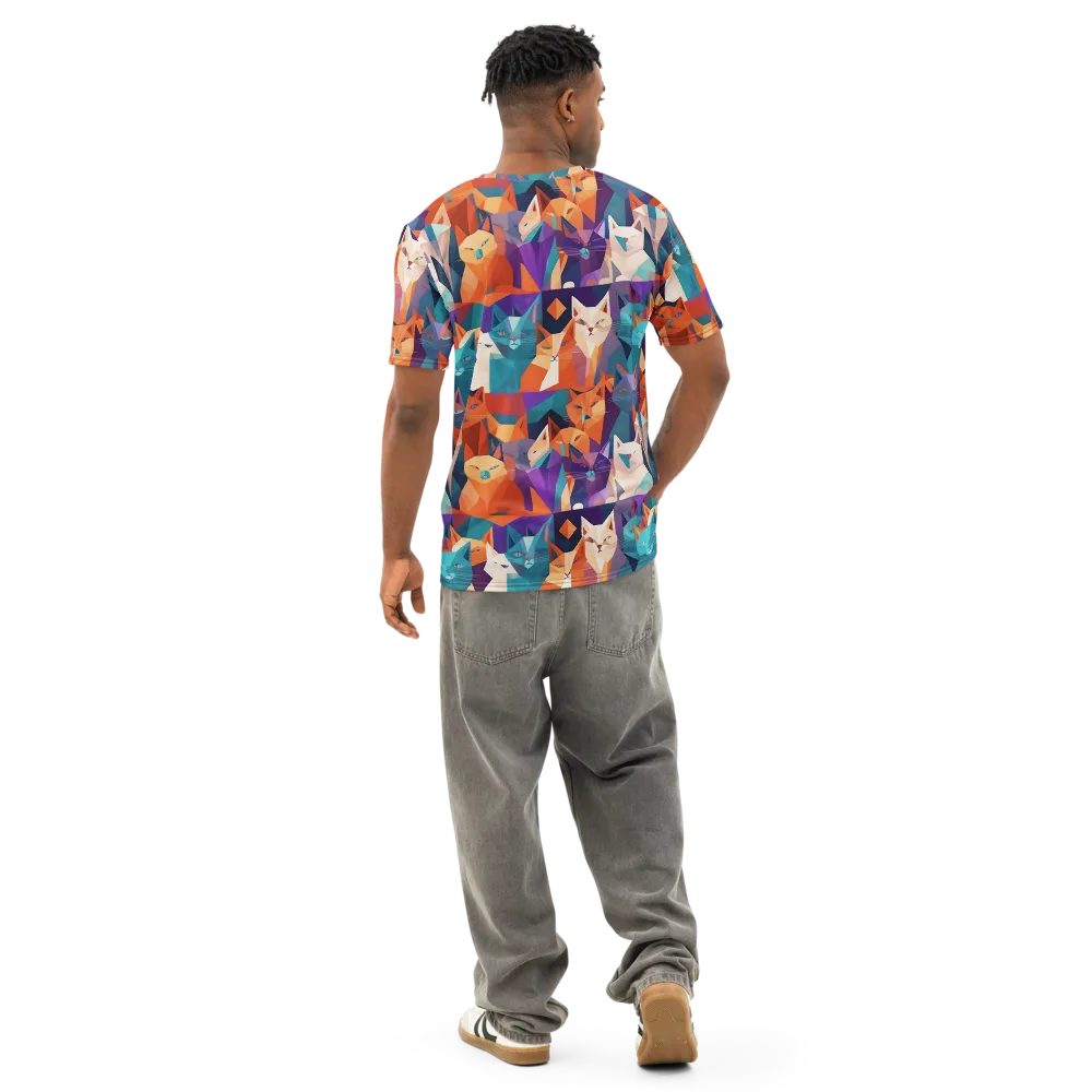 Prismatic Prowl on Men's Cotton Crew Neck T-Shirt — Back