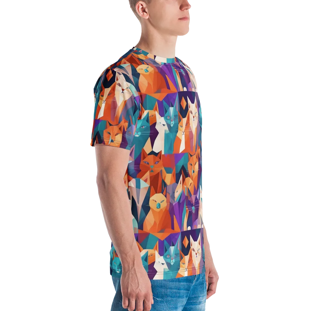 Prismatic Prowl on Men's Crew Neck T-Shirt — Right