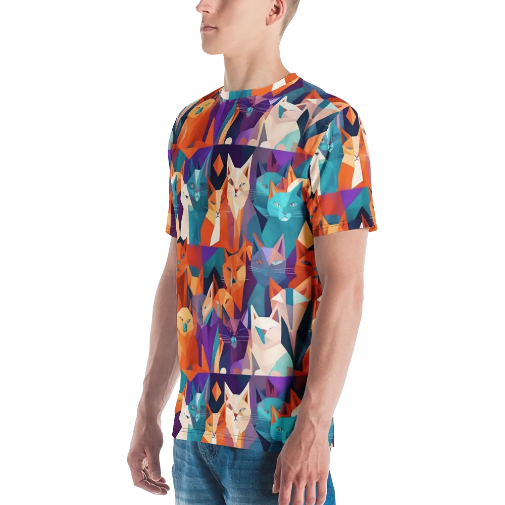 Prismatic Prowl on Men's Crew Neck T-Shirt — Left