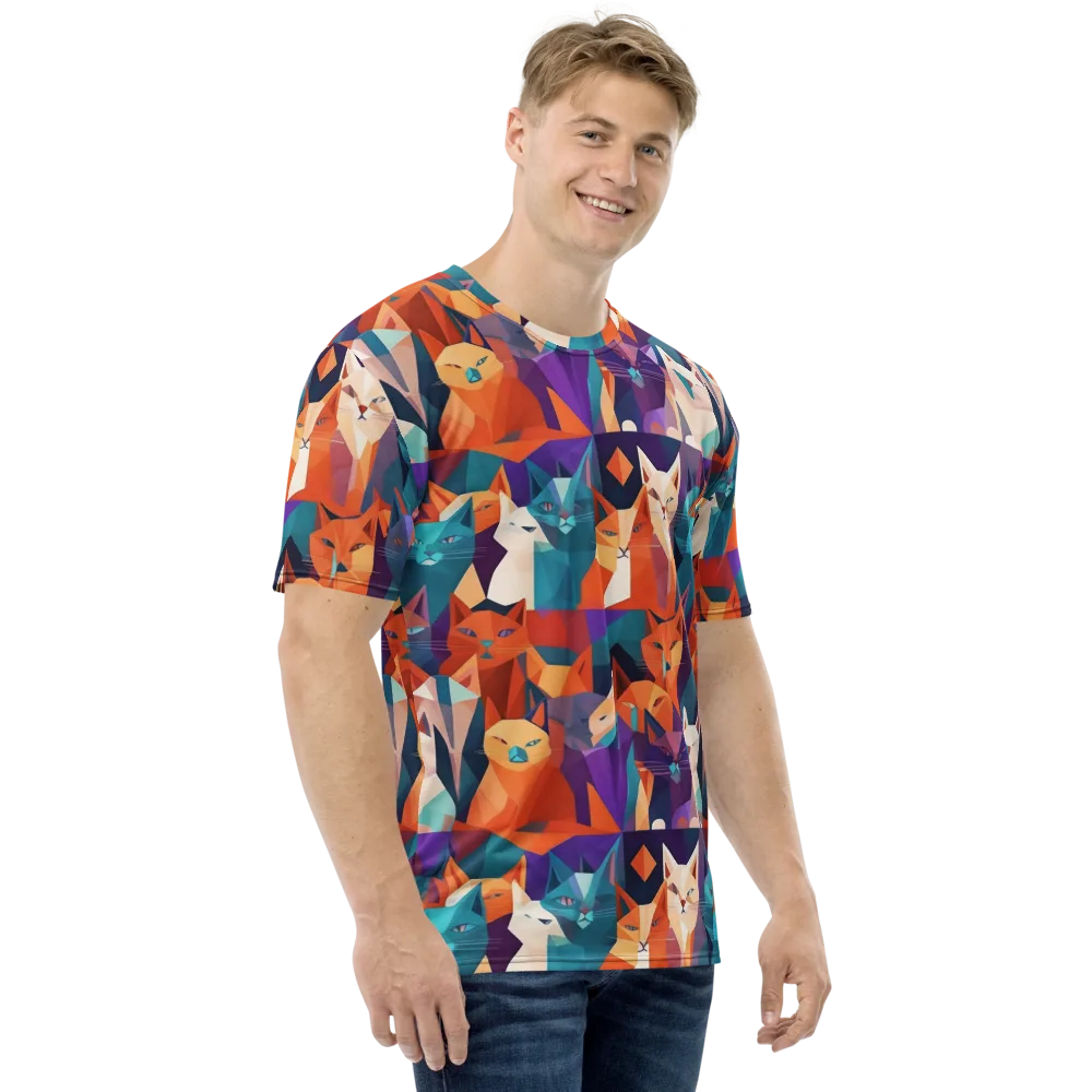 Prismatic Prowl on Men's Crew Neck T-Shirt — Right