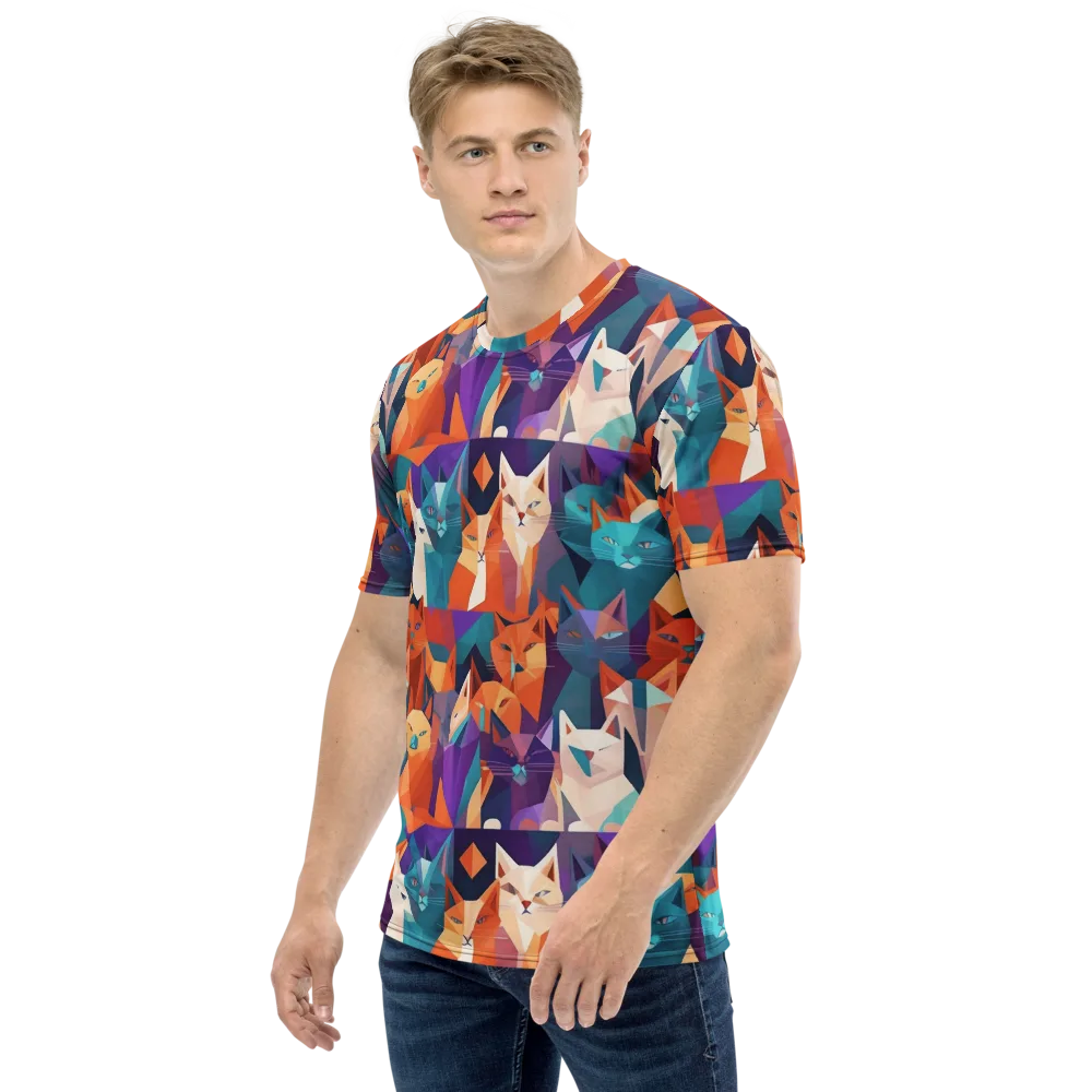 Prismatic Prowl on Men's Crew Neck T-Shirt — Left