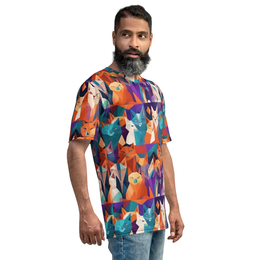 Prismatic Prowl on Men's Crew Neck T-Shirt — Right