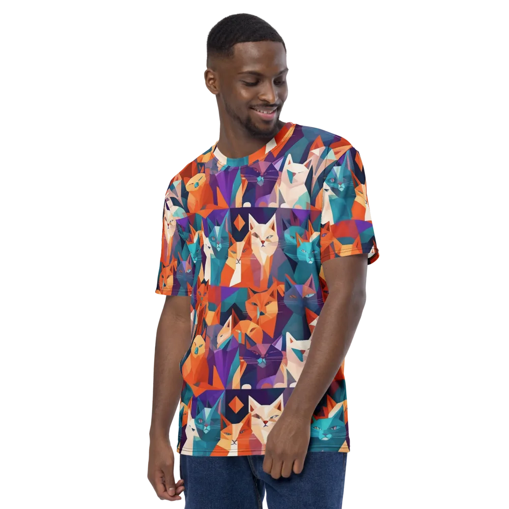 Prismatic Prowl on Men's Crew Neck T-Shirt — Left