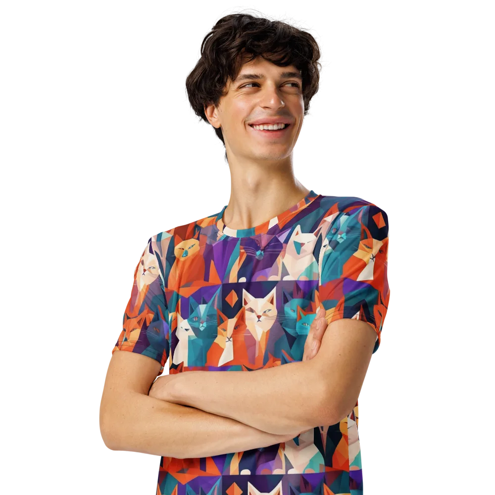 Prismatic Prowl on Men's Crew Neck T-Shirt — Left Front