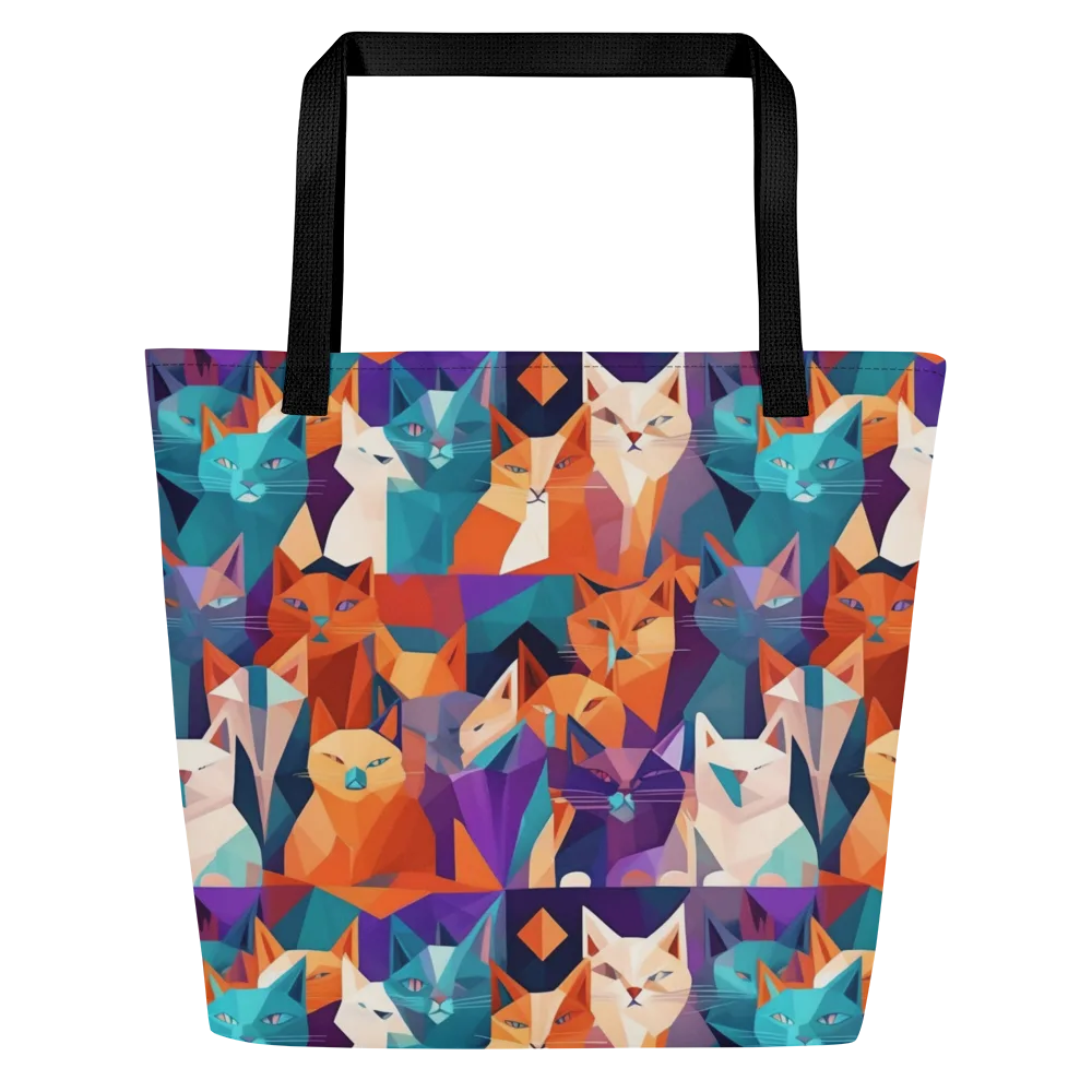 Prismatic Prowl on Large Tote Bag W/ Pocket — Front