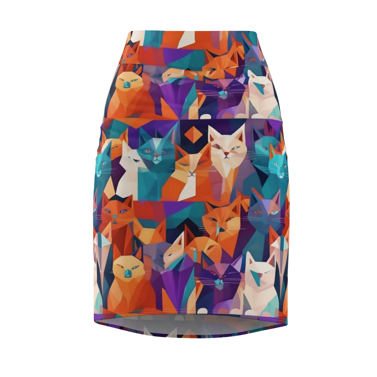 Prismatic Prowl on Pencil Skirt — Front