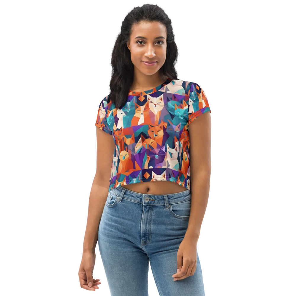 Prismatic Prowl on Crop Tee — Front