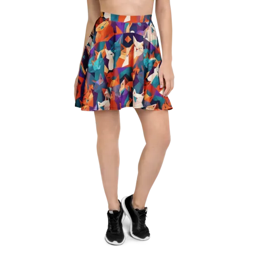 Prismatic Prowl on a Skater Skirt