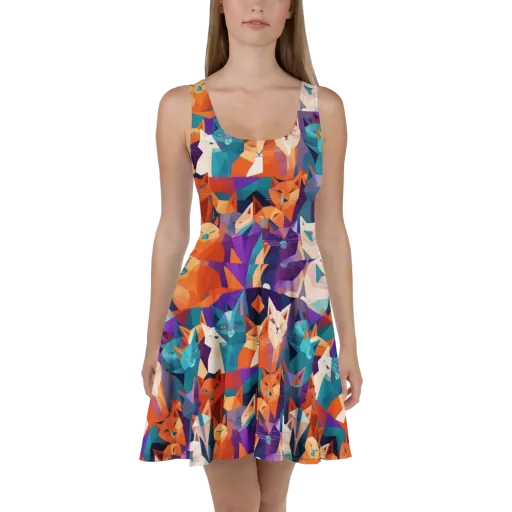 Prismatic Prowl on a Skater Dress