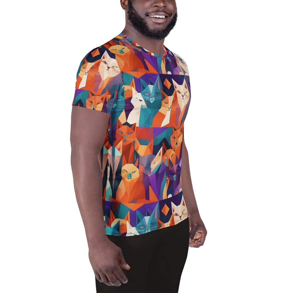 Prismatic Prowl on Men's Athletic T-Shirt — Right