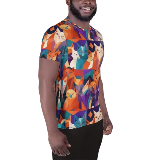 Prismatic Prowl on a Men's Athletic T-Shirt