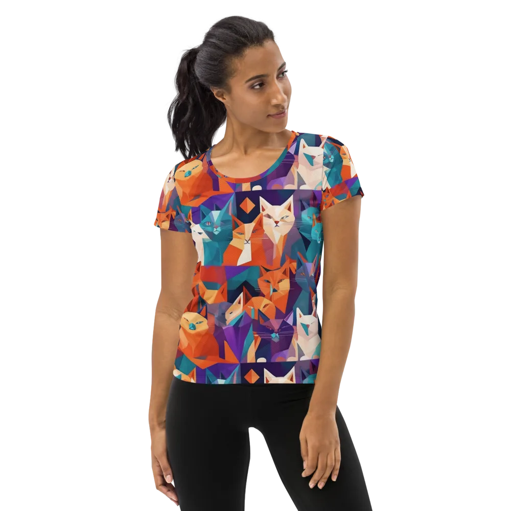 Prismatic Prowl on Women's Athletic T-Shirt — Front