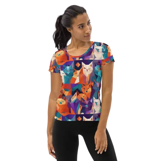 Prismatic Prowl on a Women's Athletic T-Shirt