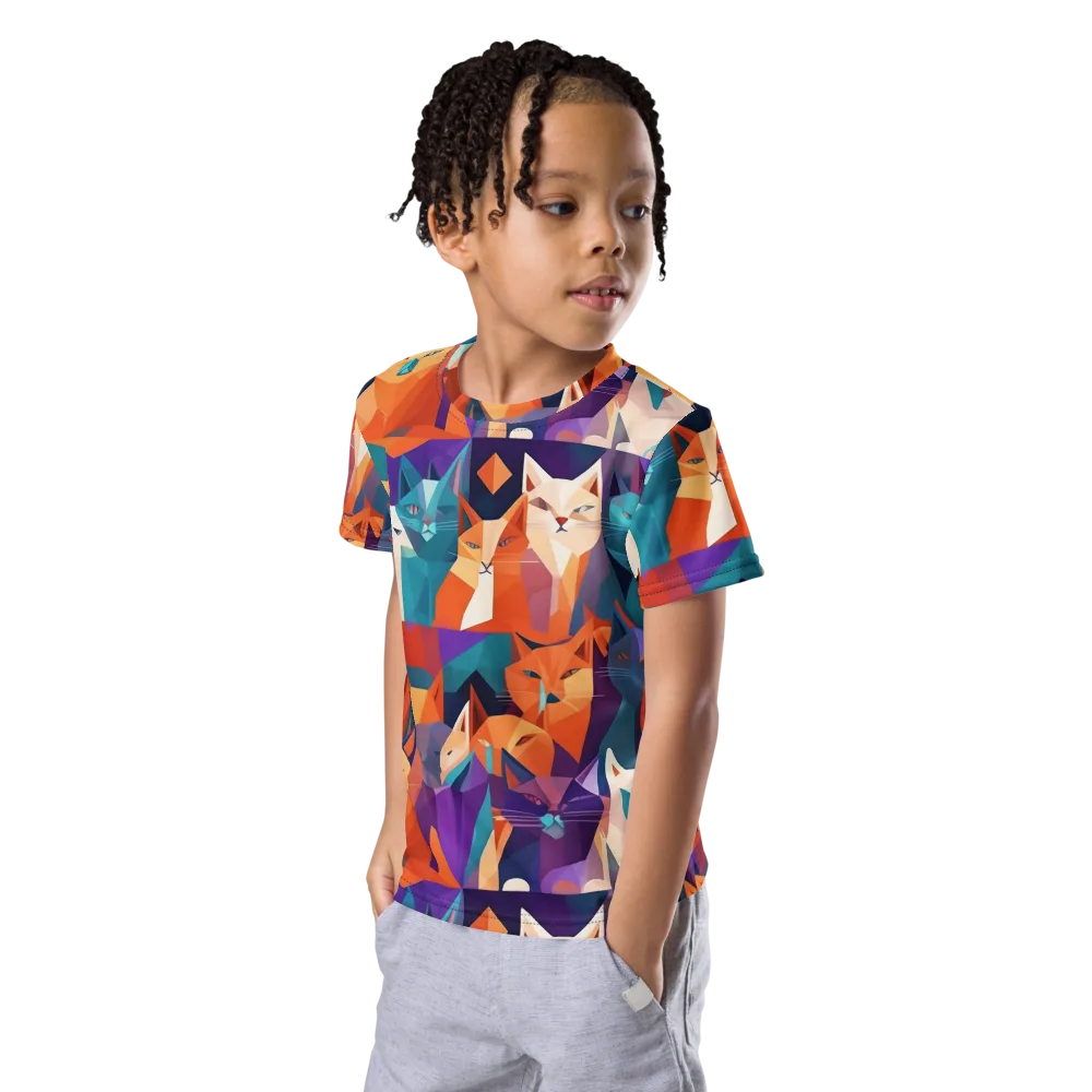 Prismatic Prowl on Kids Crew Neck T-Shirt — Left Front