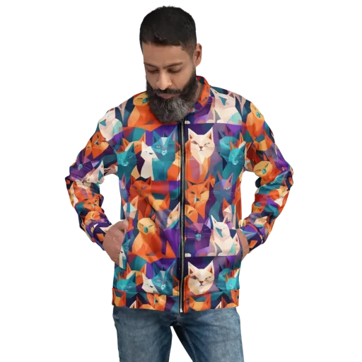Prismatic Prowl on a Bomber Jacket