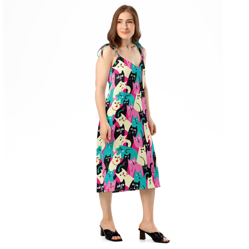 Electric Alley Cats on Slip Dress — Right Front