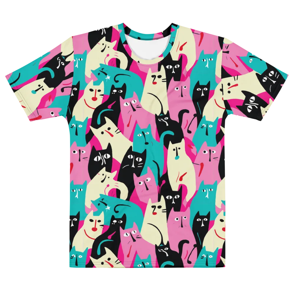 Electric Alley Cats on Men's Cotton Crew Neck T-Shirt — Front