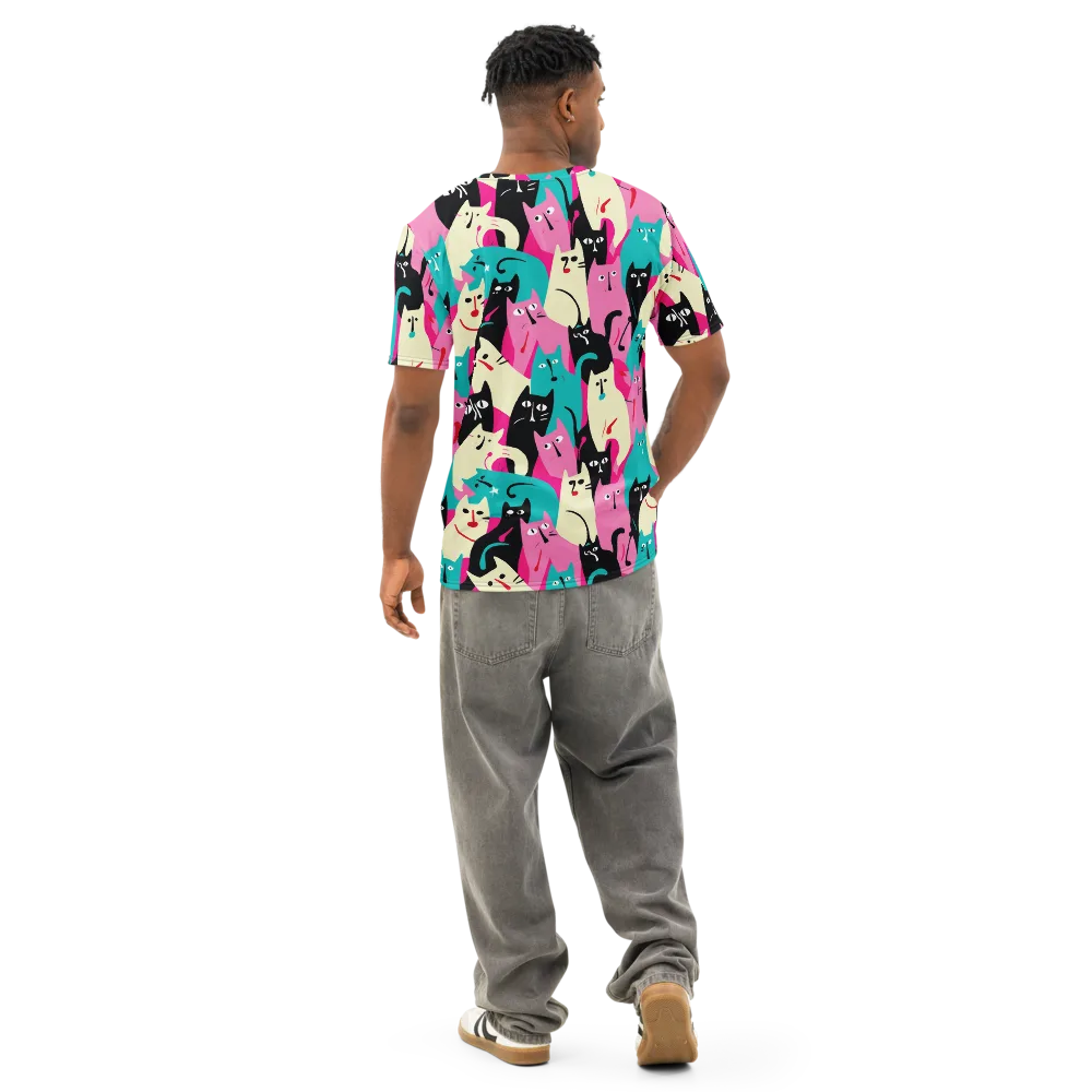 Electric Alley Cats on Men's Cotton Crew Neck T-Shirt — Back